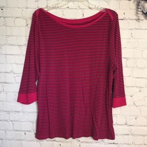 Old Navy striped boatneck 3/4 sleeve top shirt EUC